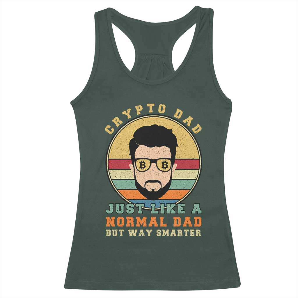 Funny Crypto Dad Racerback Tank Top Just Like A Normal Dad But Way Cooler Cryptocurrency Retro