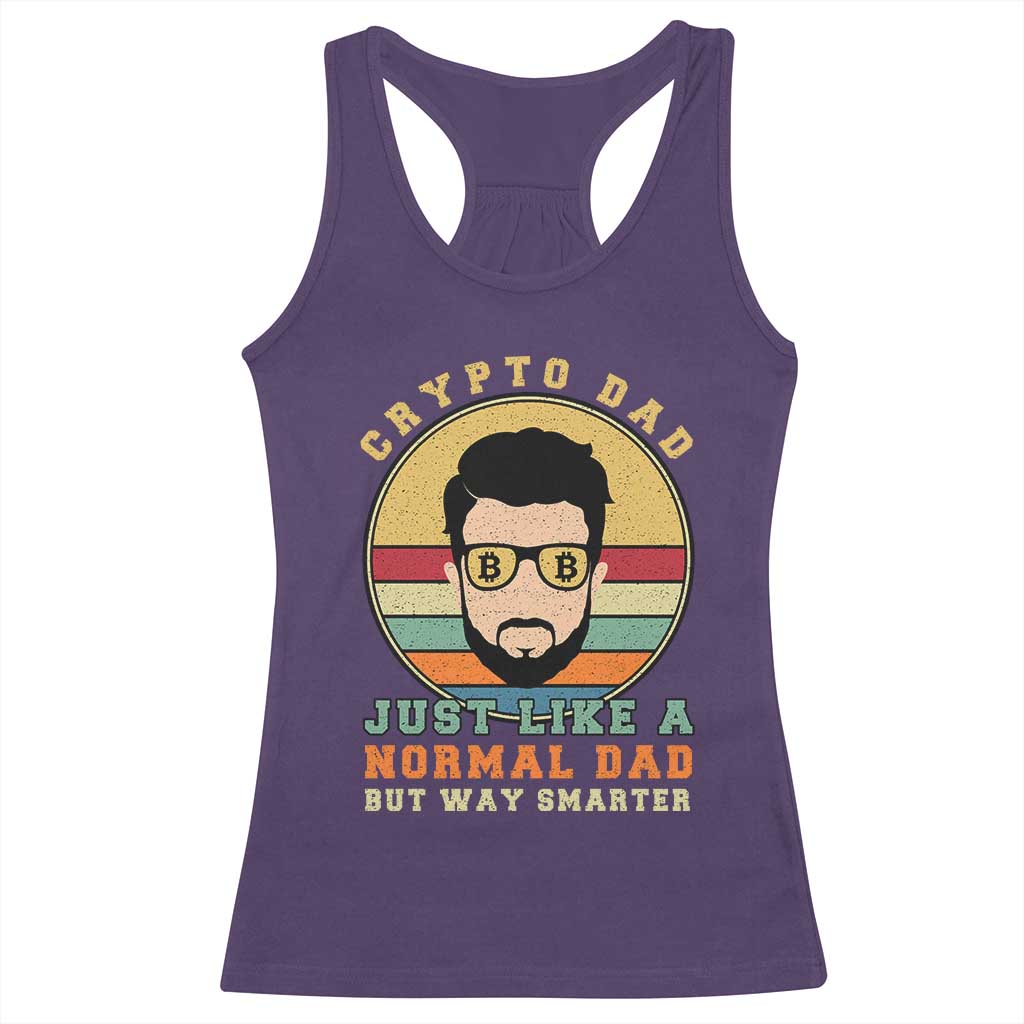 Funny Crypto Dad Racerback Tank Top Just Like A Normal Dad But Way Cooler Cryptocurrency Retro