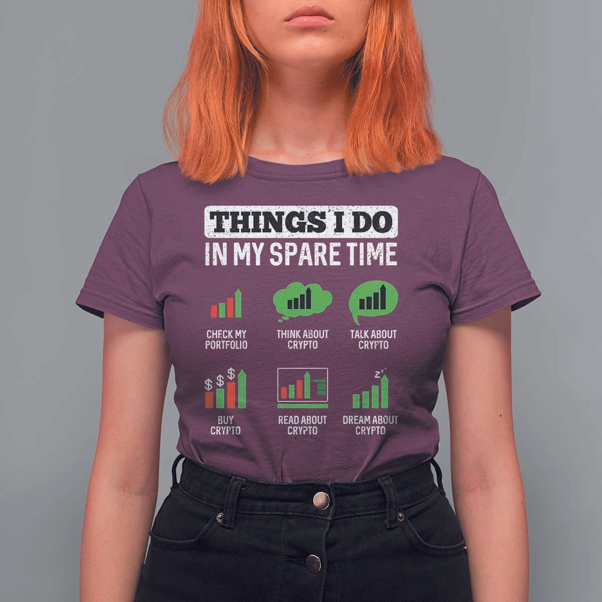 Funny Crypto Investing T Shirt For Women Things I Do In My Spare Time Trading