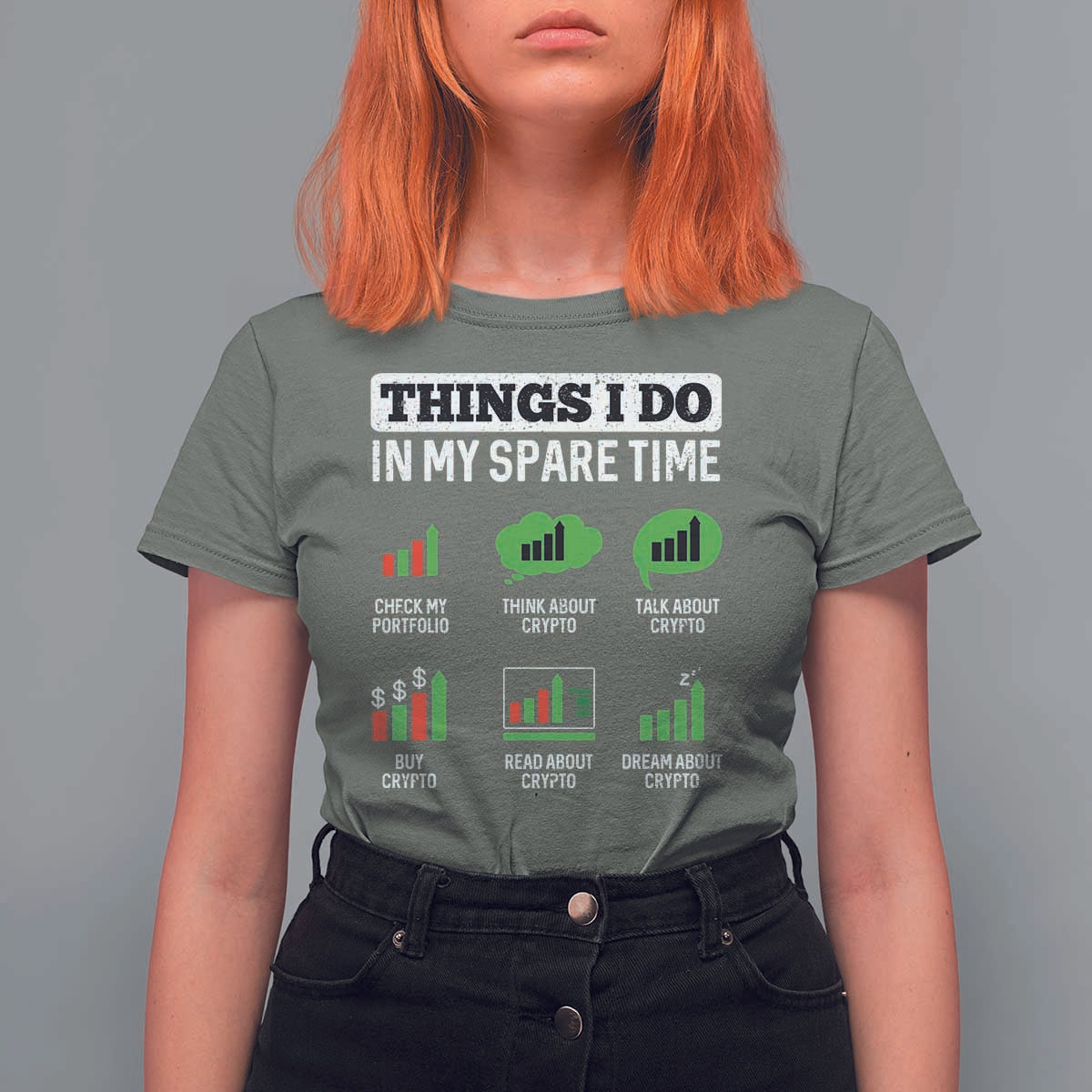 Funny Crypto Investing T Shirt For Women Things I Do In My Spare Time Trading