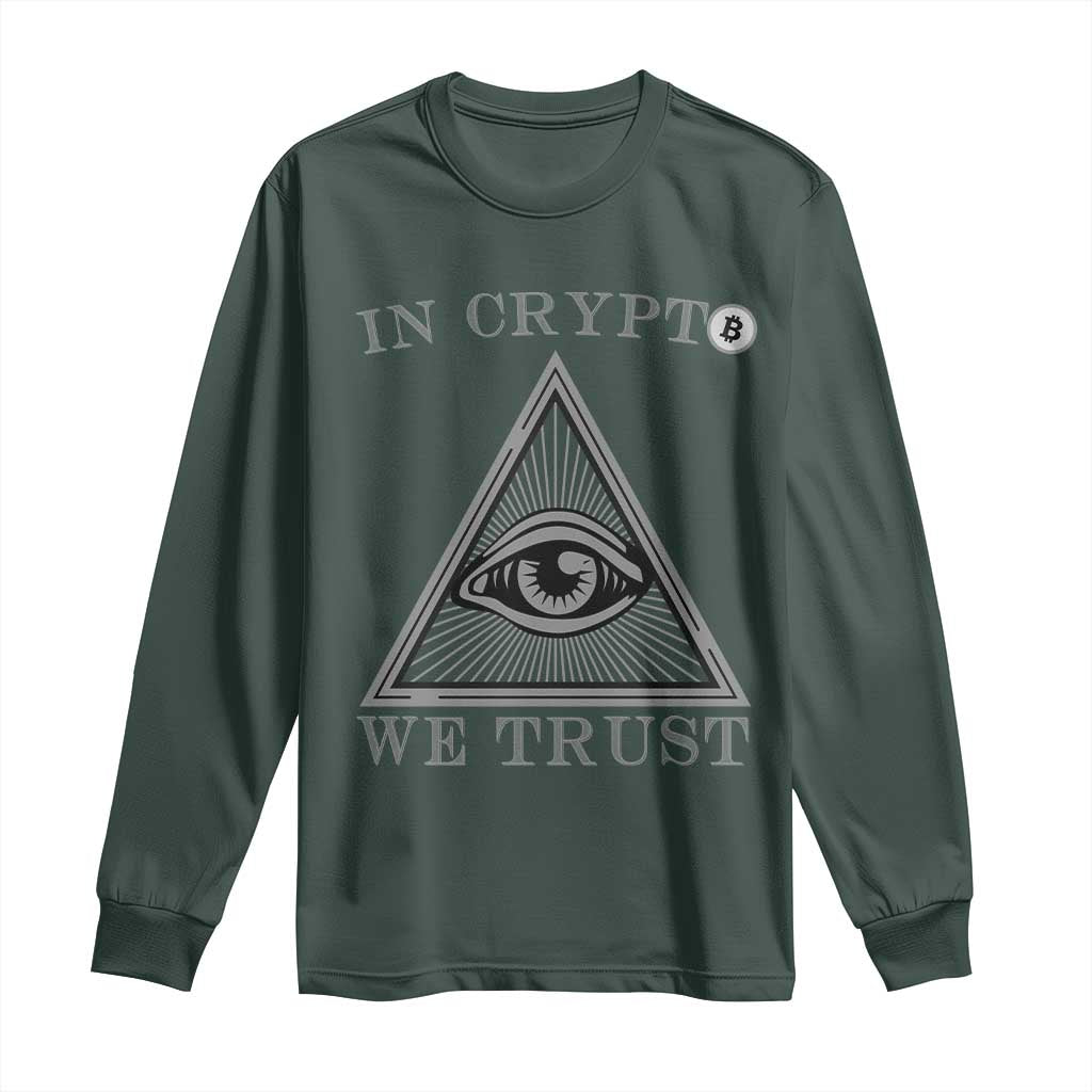 Funny Crypto Long Sleeve Shirt In Crypto We Trust Bitcoin Cryptocurrency