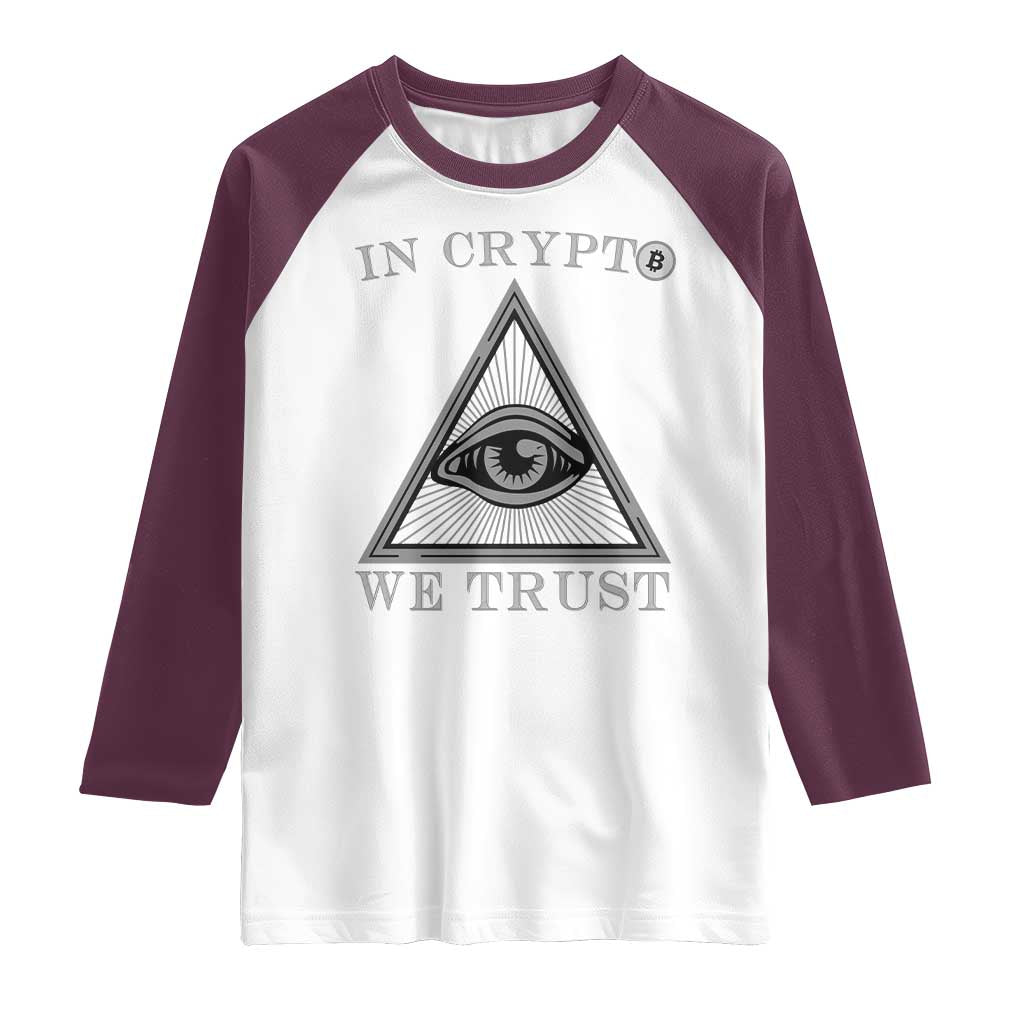 Funny Crypto Raglan Shirt In Crypto We Trust Bitcoin Cryptocurrency
