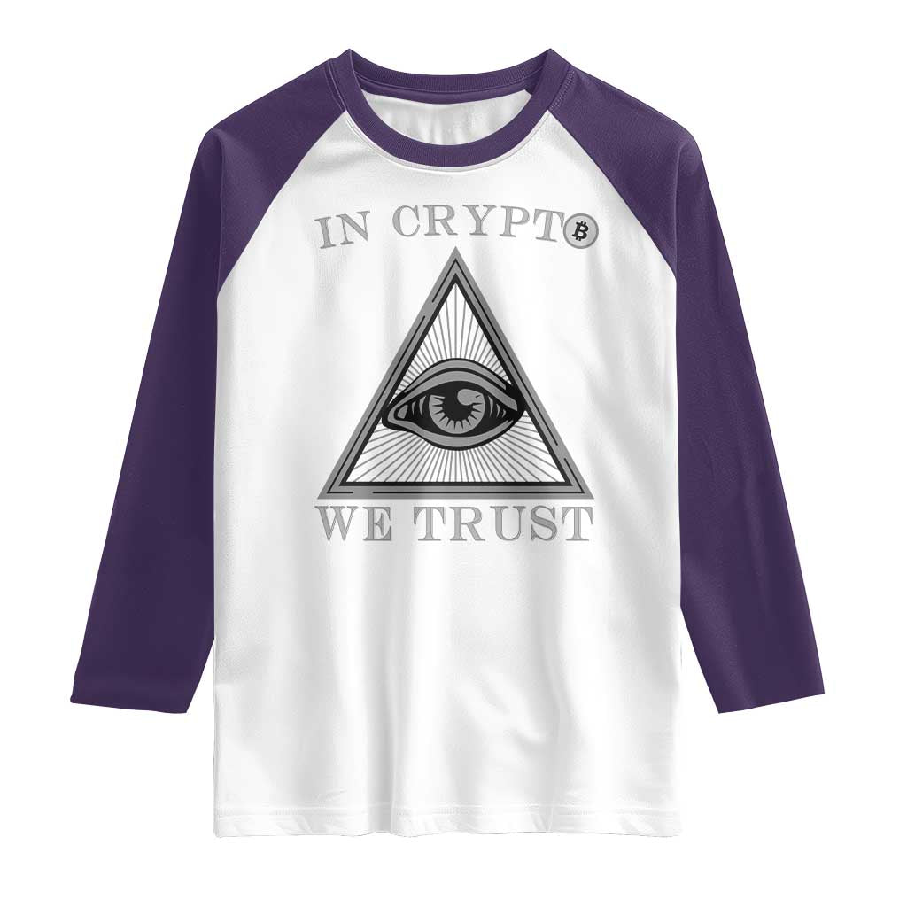 Funny Crypto Raglan Shirt In Crypto We Trust Bitcoin Cryptocurrency