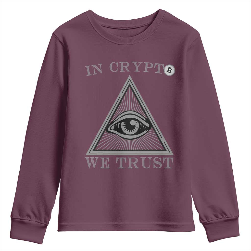 Funny Crypto Youth Sweatshirt In Crypto We Trust Bitcoin Cryptocurrency