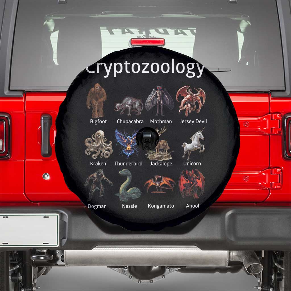 Cryptid Creatures Spare Tire Cover Cryptozoology Fantasy Mythical Monsters