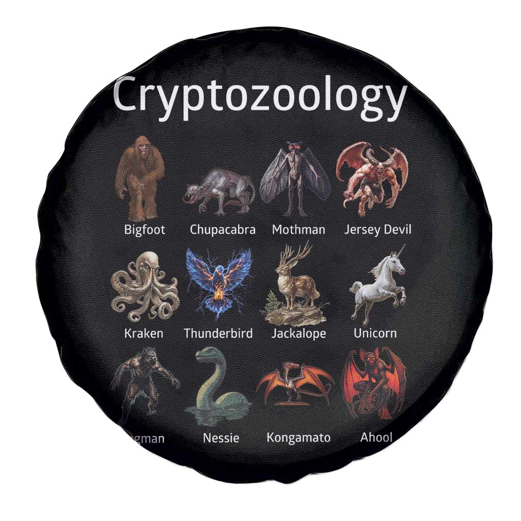 Cryptid Creatures Spare Tire Cover Cryptozoology Fantasy Mythical Monsters