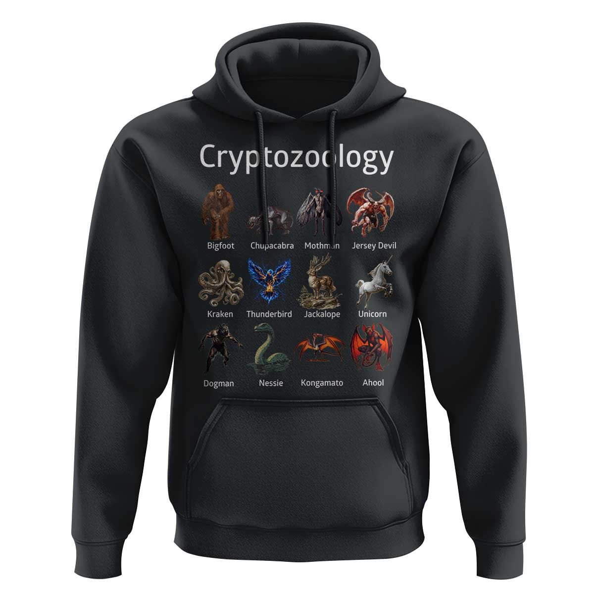 Cryptid Creatures Hoodie Cryptozoology Fantasy Mythical Monsters