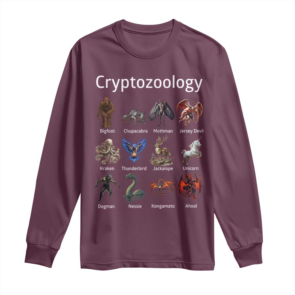 Cryptid Creatures Long Sleeve Shirt Cryptozoology Fantasy Mythical Monsters