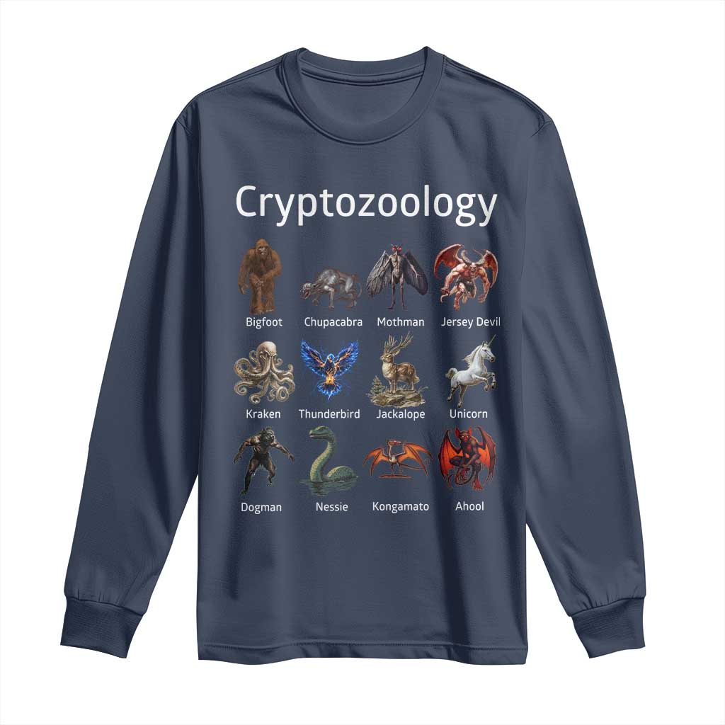 Cryptid Creatures Long Sleeve Shirt Cryptozoology Fantasy Mythical Monsters