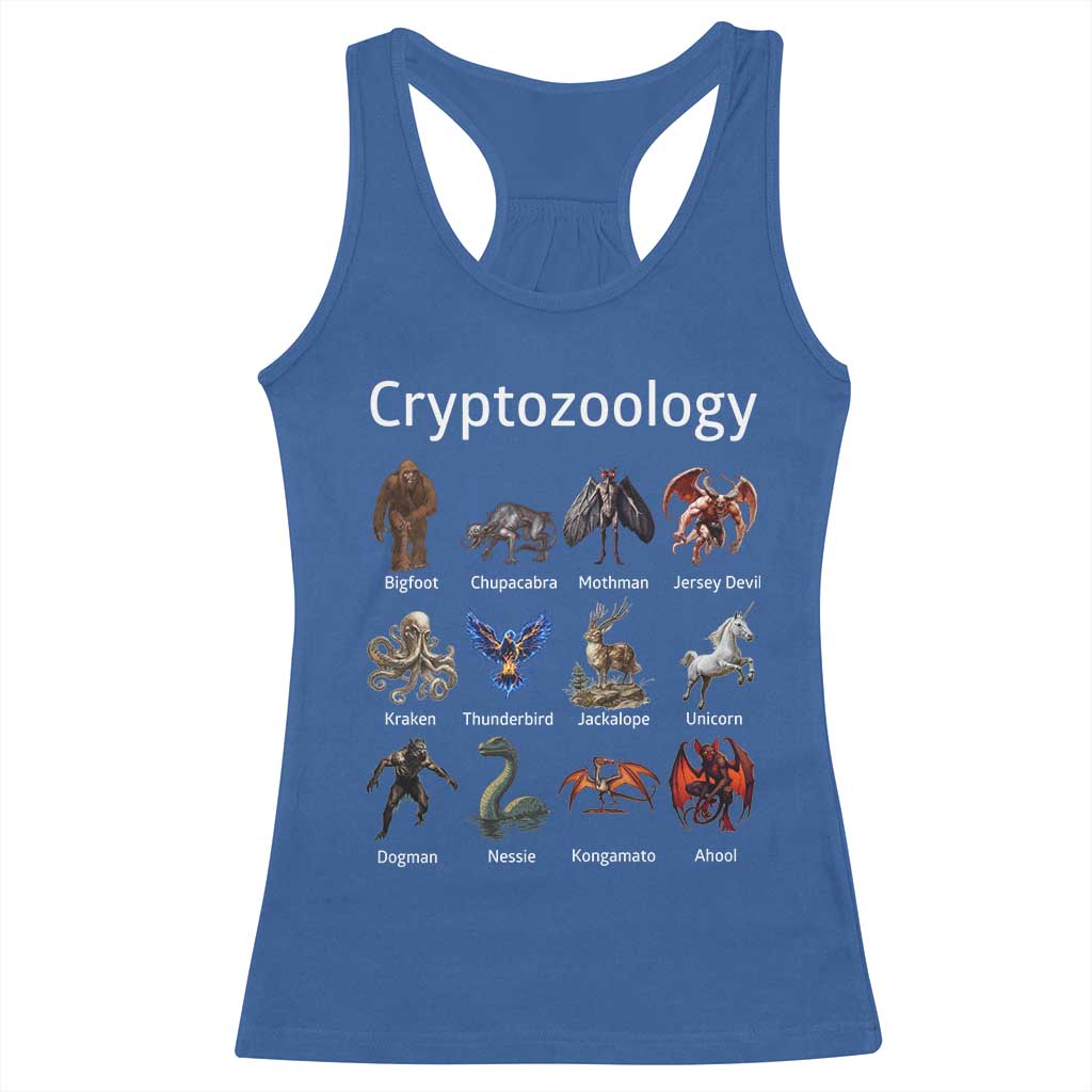 Cryptid Creatures Racerback Tank Top Cryptozoology Fantasy Mythical Monsters