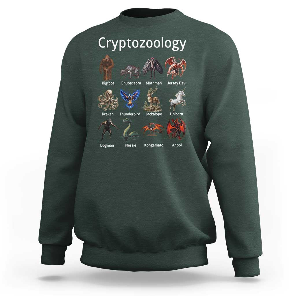 Cryptid Creatures Sweatshirt Cryptozoology Fantasy Mythical Monsters