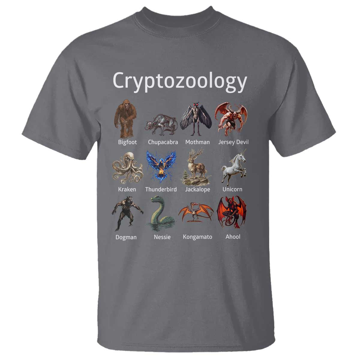 Cryptid Creatures T Shirt Cryptozoology Fantasy Mythical Monsters
