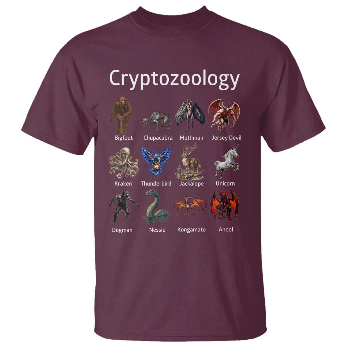 Cryptid Creatures T Shirt Cryptozoology Fantasy Mythical Monsters