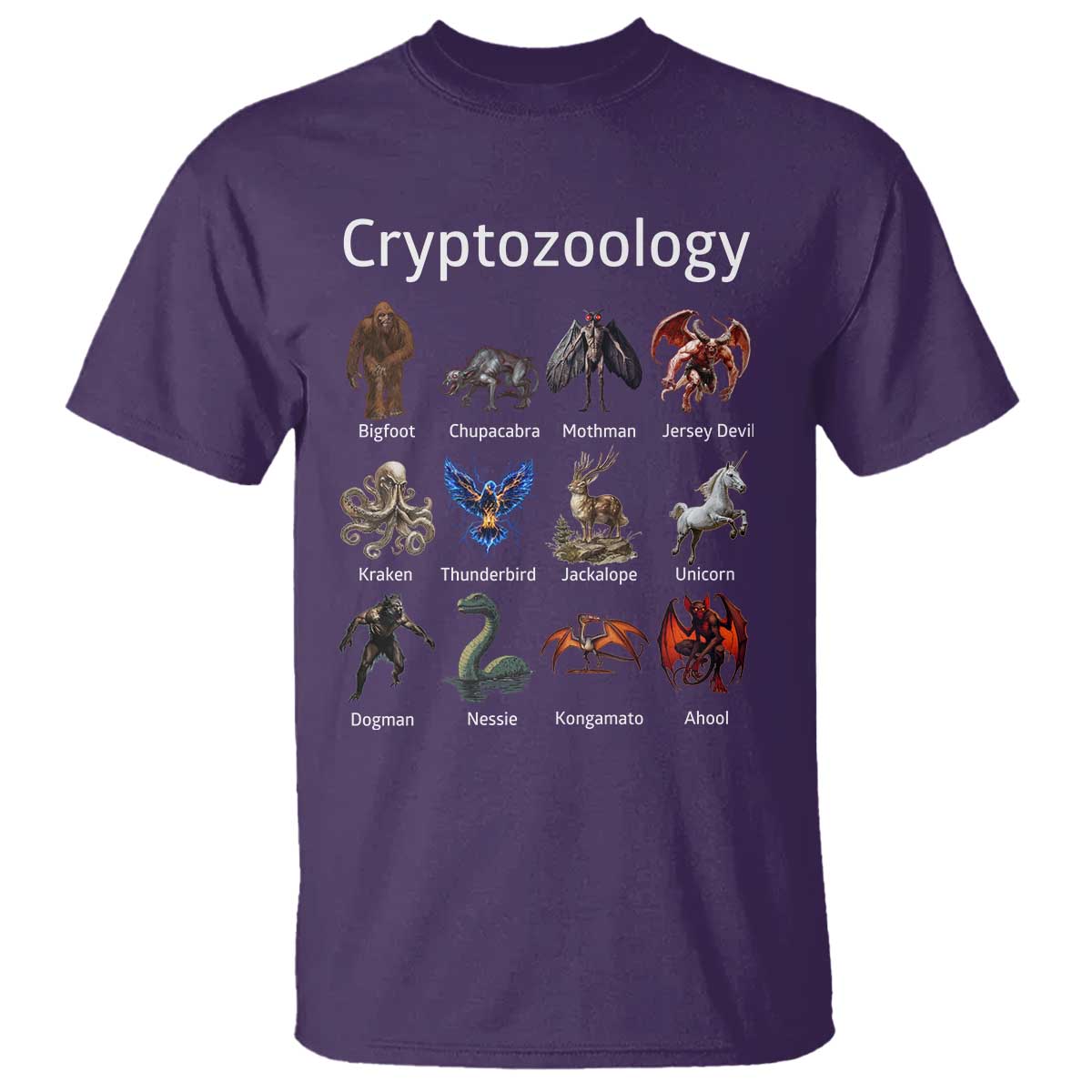 Cryptid Creatures T Shirt Cryptozoology Fantasy Mythical Monsters