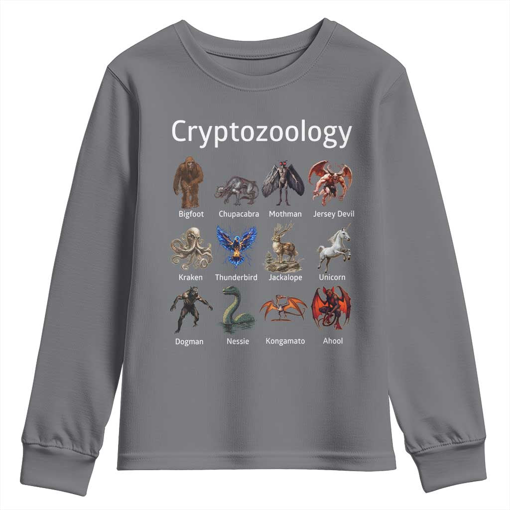 Cryptid Creatures Youth Sweatshirt Cryptozoology Fantasy Mythical Monsters