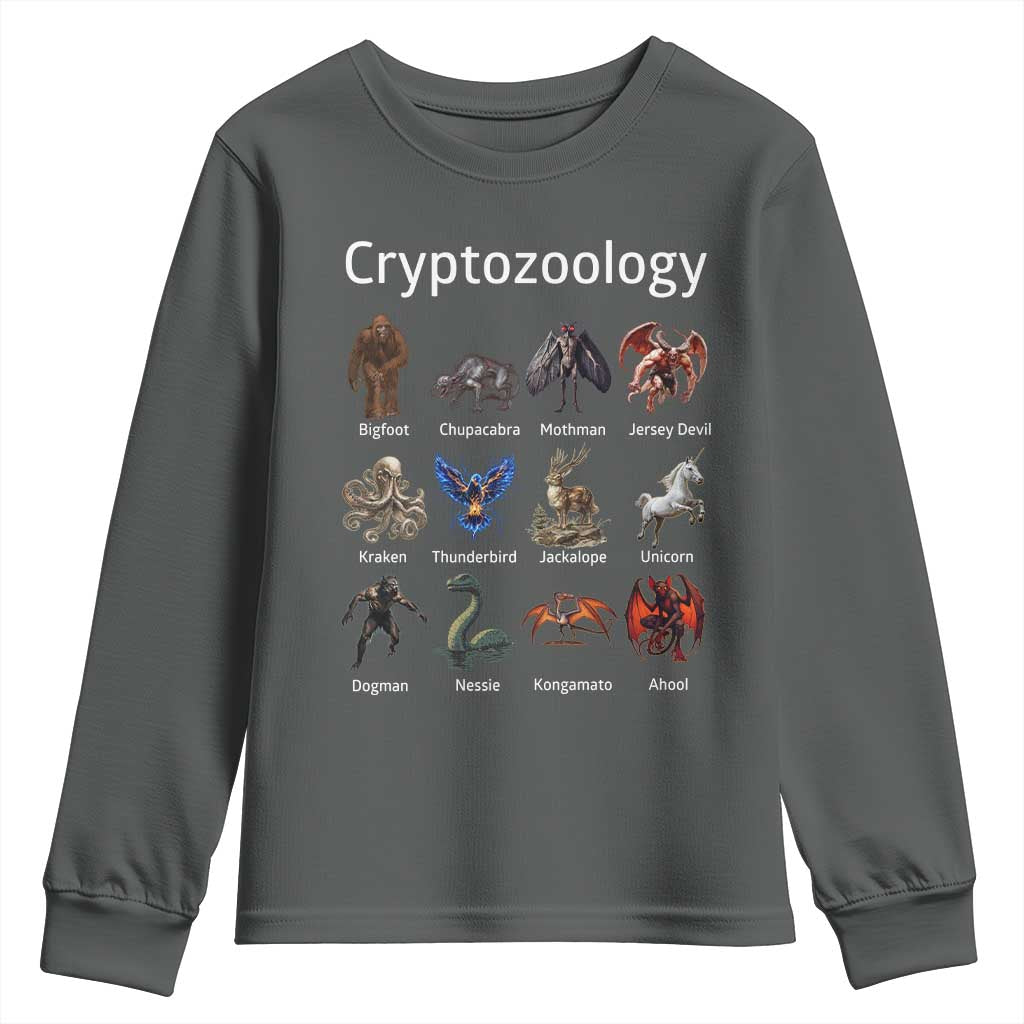 Cryptid Creatures Youth Sweatshirt Cryptozoology Fantasy Mythical Monsters