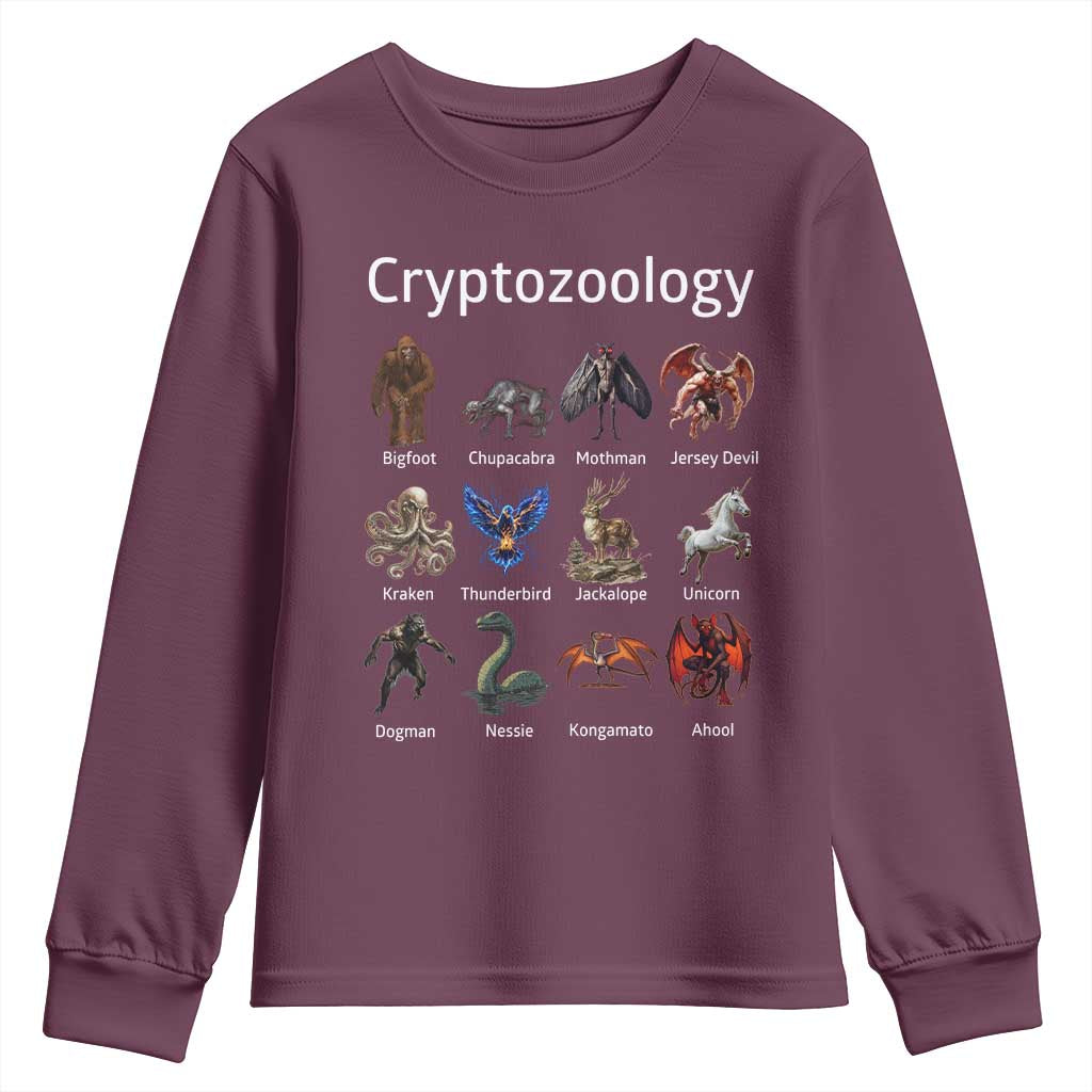 Cryptid Creatures Youth Sweatshirt Cryptozoology Fantasy Mythical Monsters