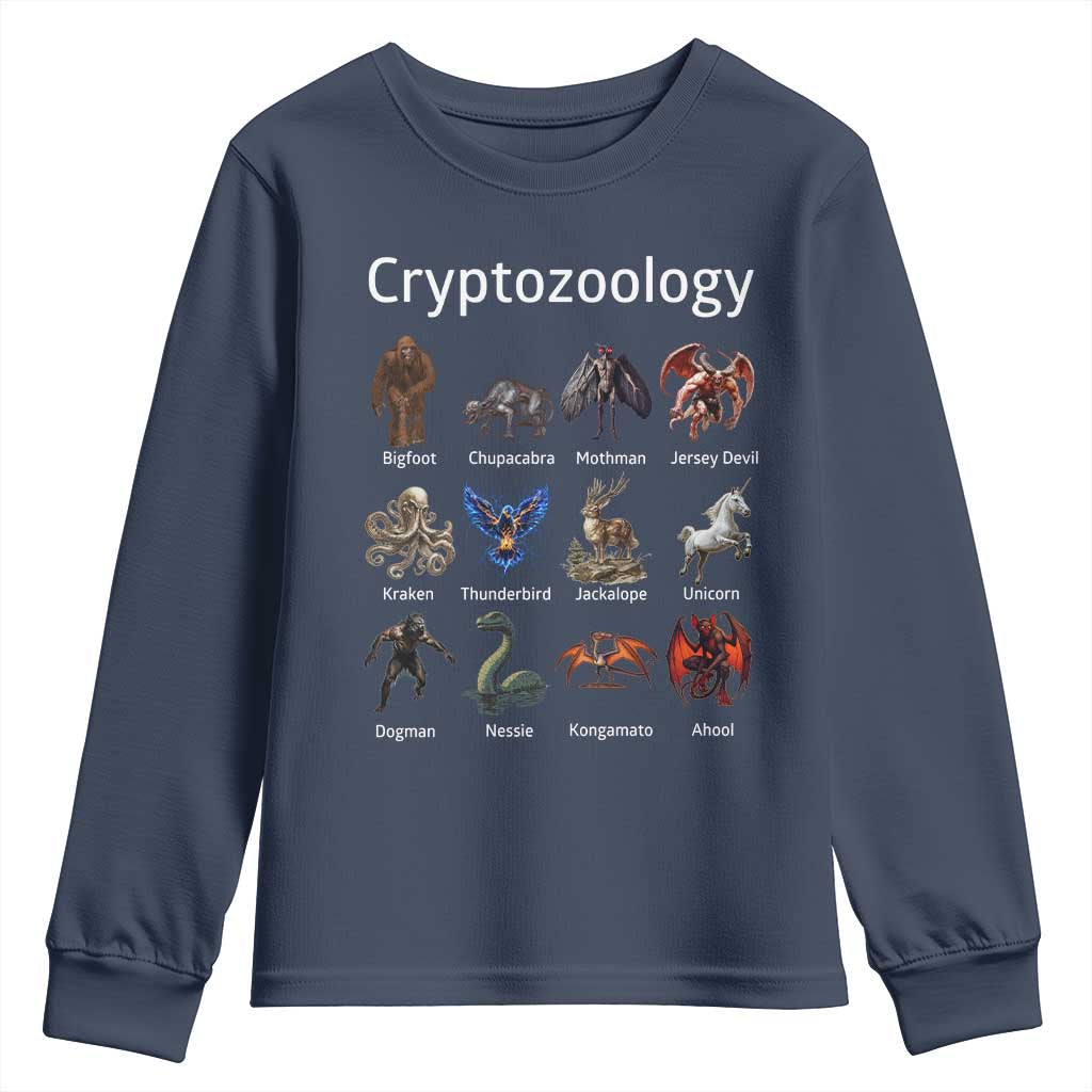 Cryptid Creatures Youth Sweatshirt Cryptozoology Fantasy Mythical Monsters