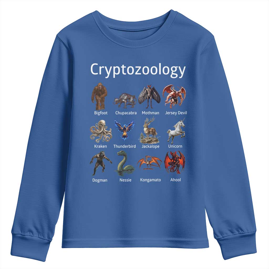 Cryptid Creatures Youth Sweatshirt Cryptozoology Fantasy Mythical Monsters