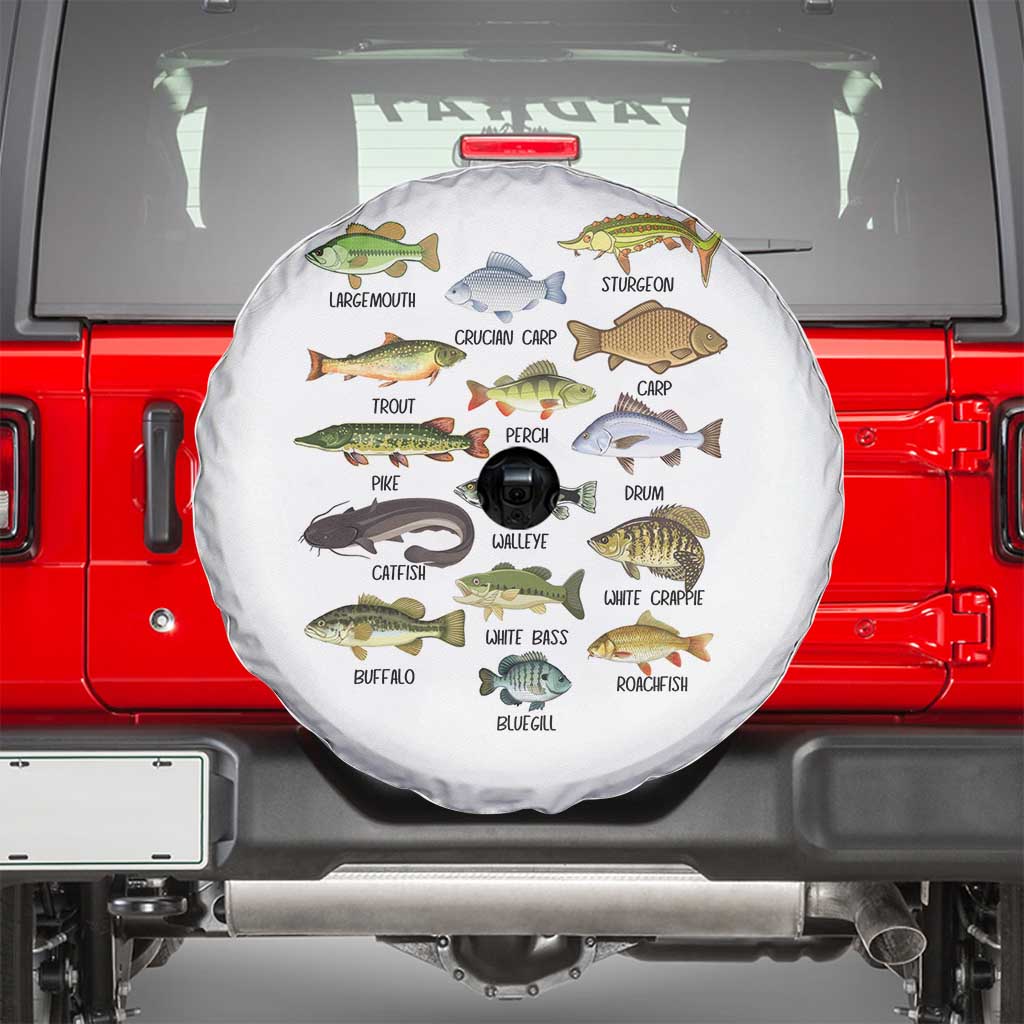 Freshwater Fish Species Spare Tire Cover Funny Fishing Types Fisherman Dad