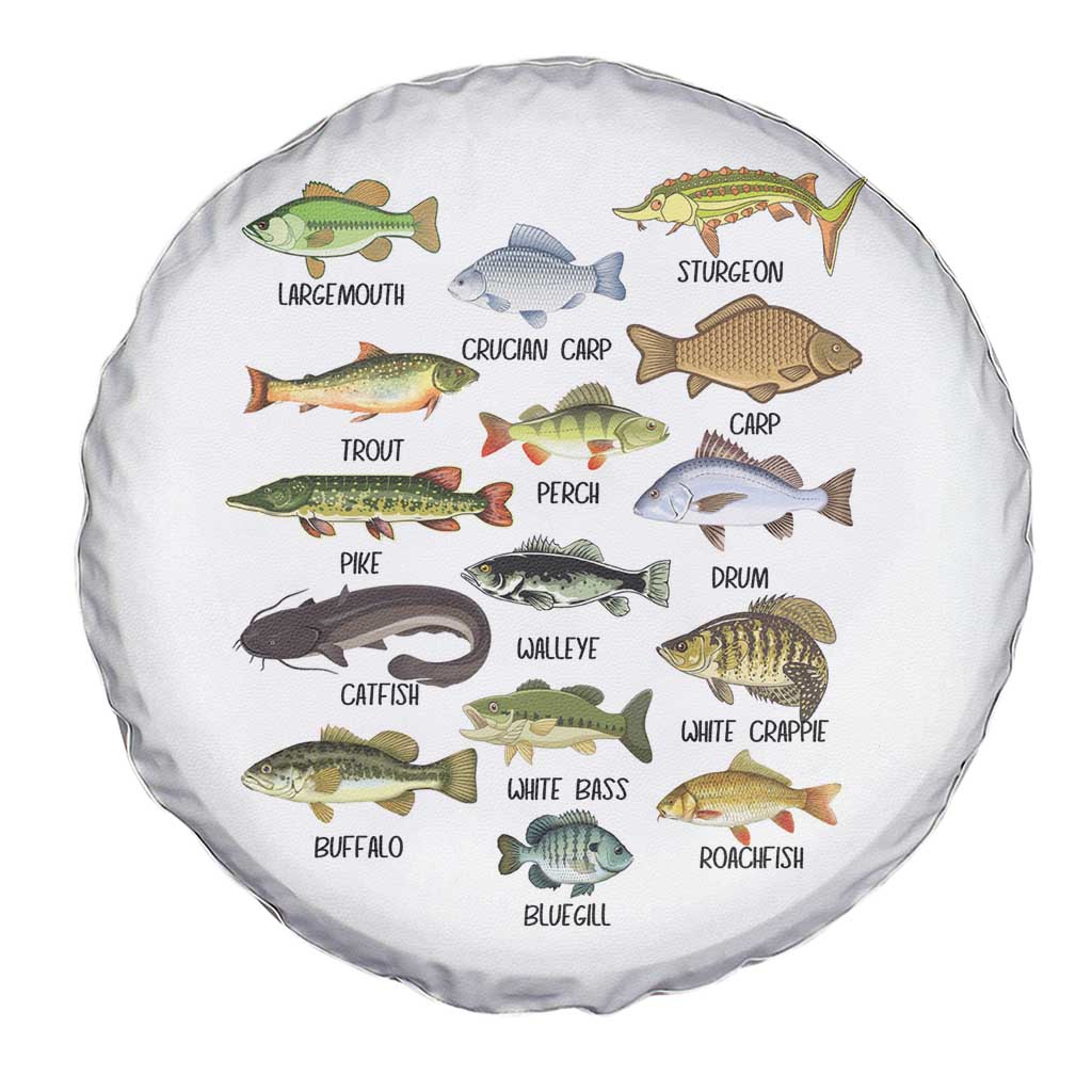 Freshwater Fish Species Spare Tire Cover Funny Fishing Types Fisherman Dad