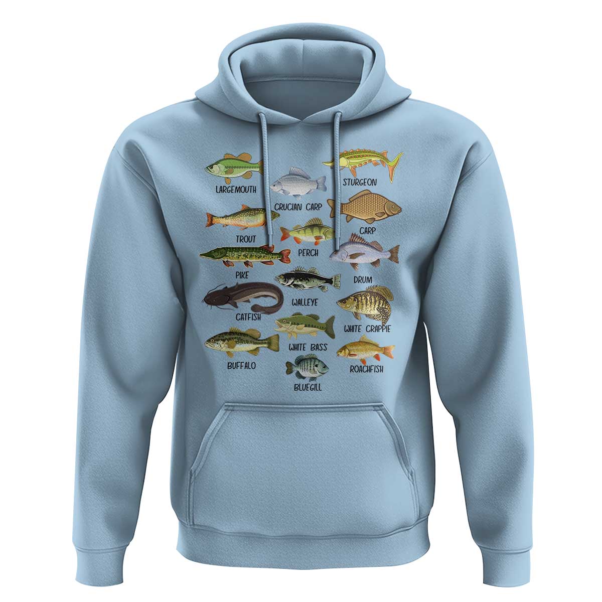 Freshwater Fish Species Hoodie Funny Fishing Types Fisherman Dad