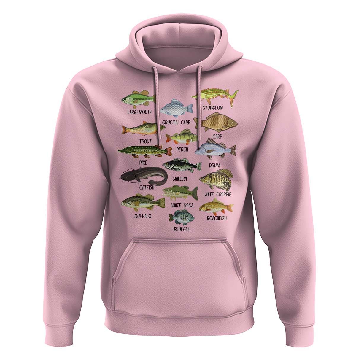 Freshwater Fish Species Hoodie Funny Fishing Types Fisherman Dad