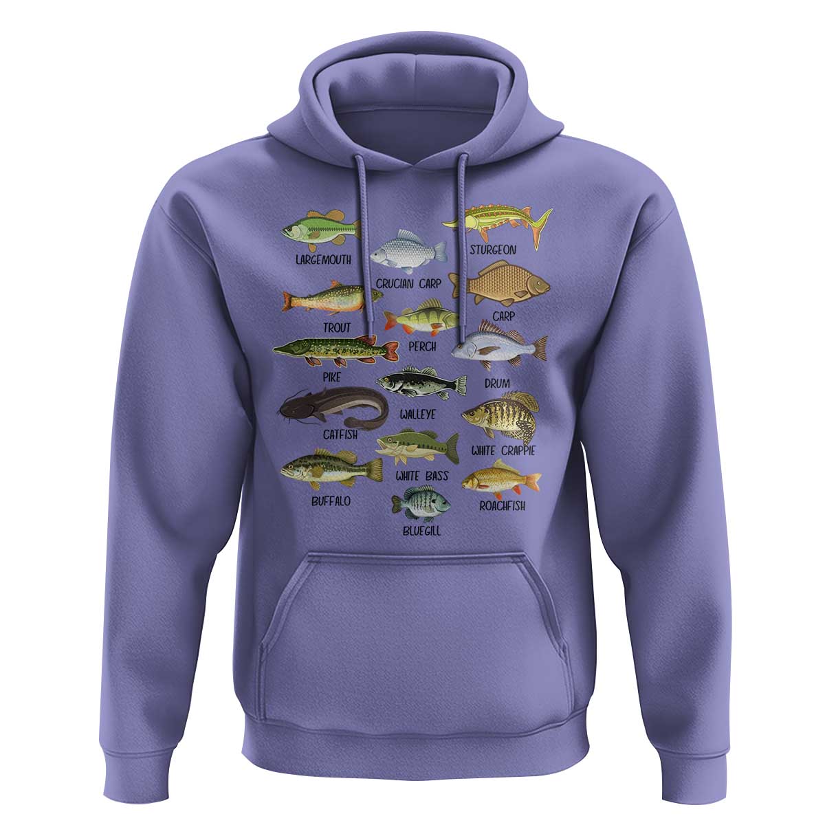 Freshwater Fish Species Hoodie Funny Fishing Types Fisherman Dad