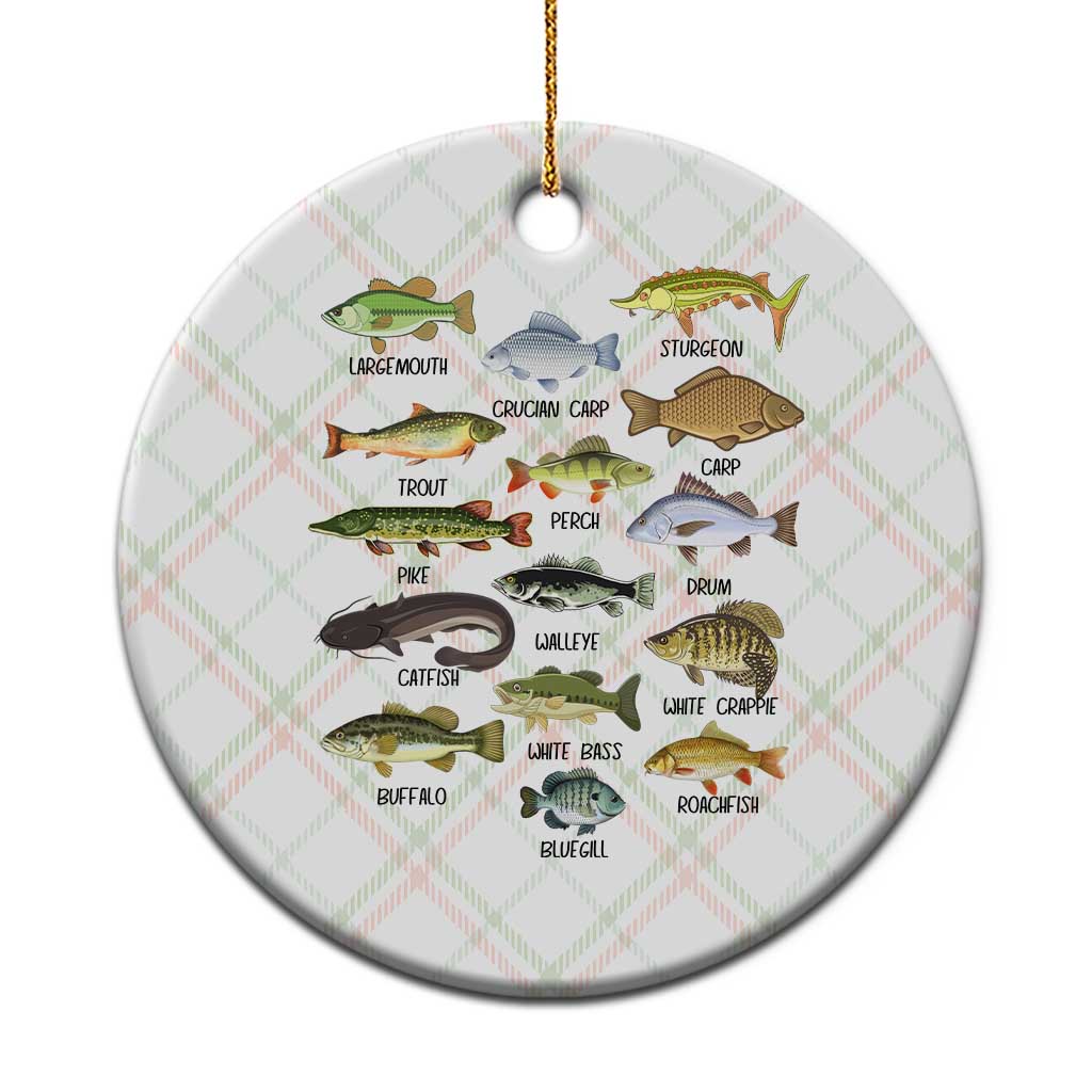 Freshwater Fish Species Ceramic Ornament Funny Fishing Types Fisherman Dad - Wonder Print Shop