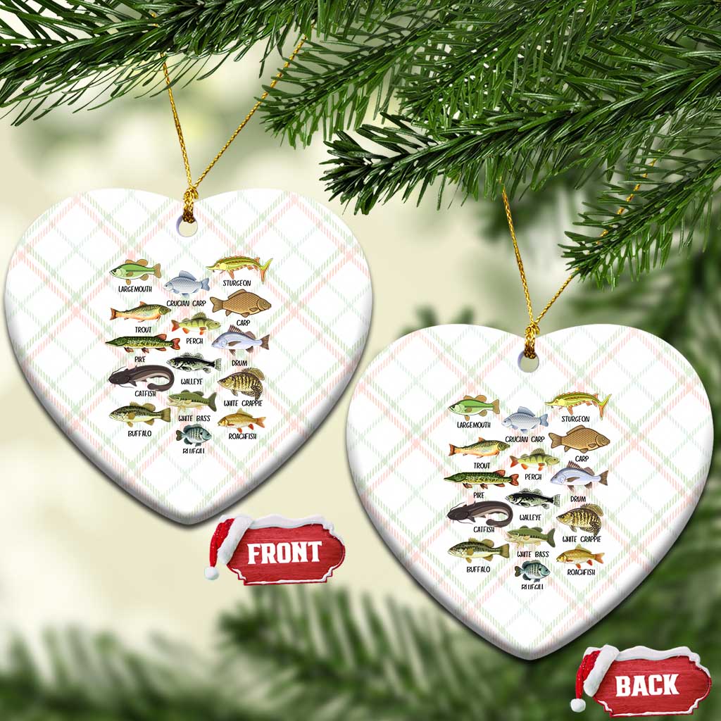 Freshwater Fish Species Ceramic Ornament Funny Fishing Types Fisherman Dad - Wonder Print Shop