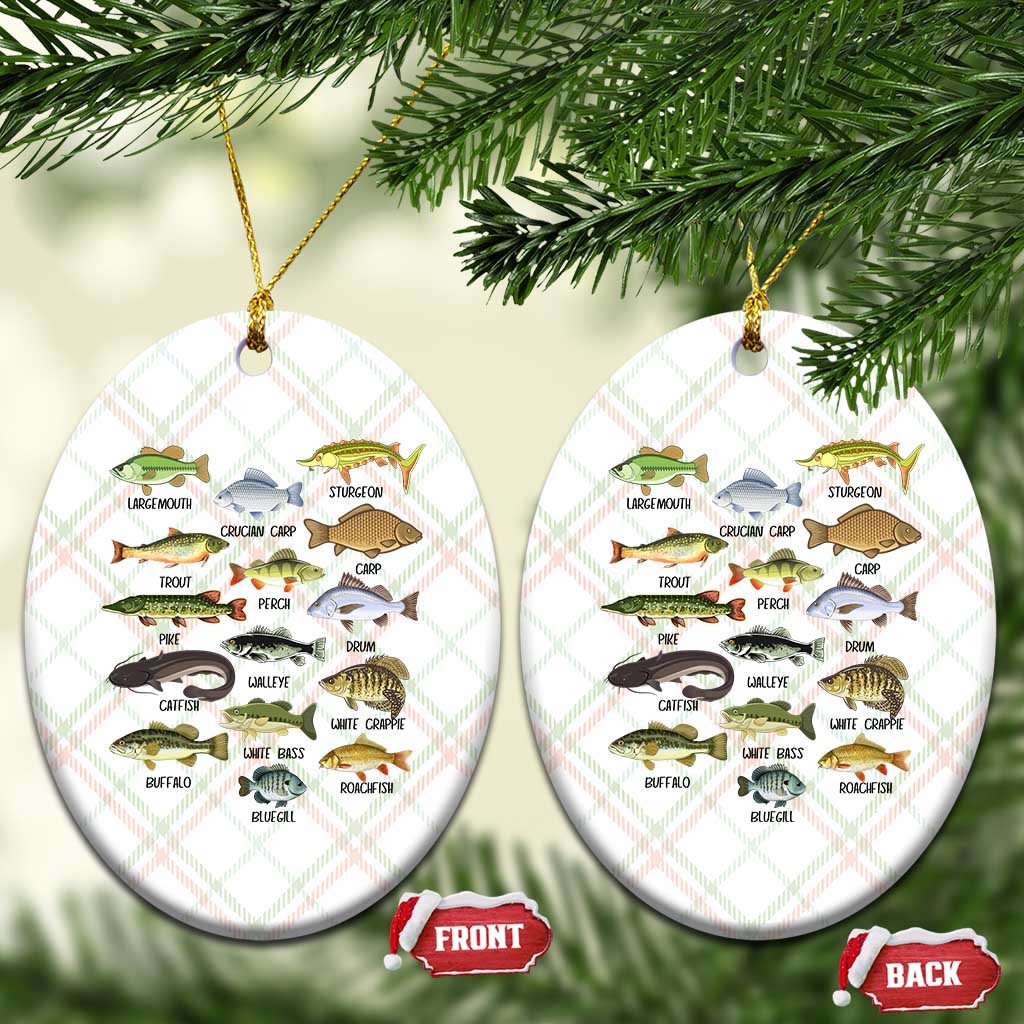 Freshwater Fish Species Ceramic Ornament Funny Fishing Types Fisherman Dad - Wonder Print Shop
