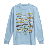 Freshwater Fish Species Long Sleeve Shirt Funny Fishing Types Fisherman Dad