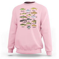 Freshwater Fish Species Sweatshirt Funny Fishing Types Fisherman Dad