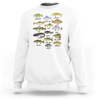 Freshwater Fish Species Sweatshirt Funny Fishing Types Fisherman Dad