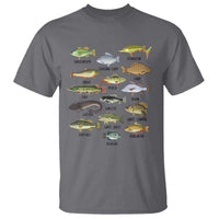 Freshwater Fish Species T Shirt Funny Fishing Types Fisherman Dad