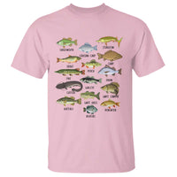 Freshwater Fish Species T Shirt Funny Fishing Types Fisherman Dad