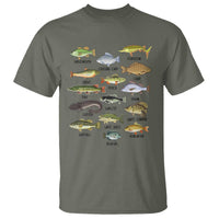 Freshwater Fish Species T Shirt Funny Fishing Types Fisherman Dad