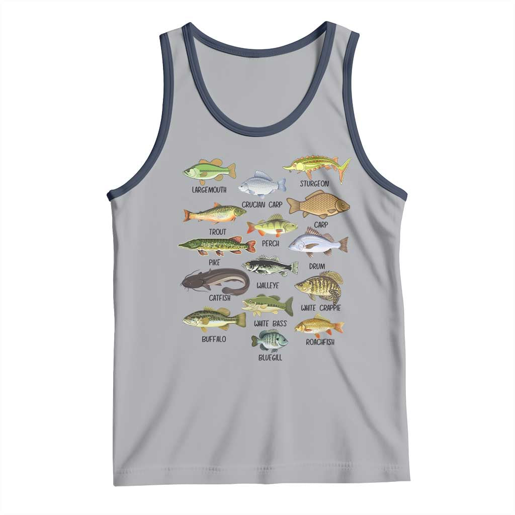 Freshwater Fish Species Tank Top Funny Fishing Types Fisherman Dad