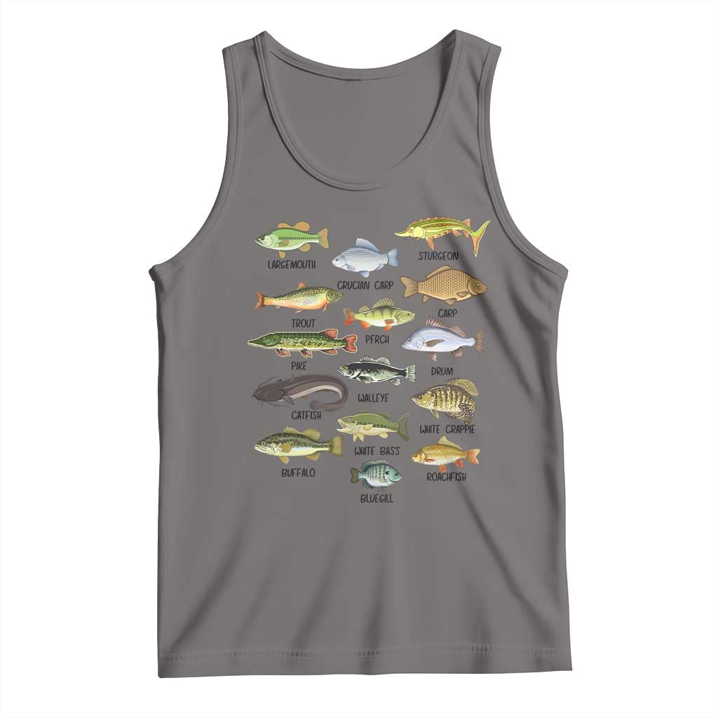 Freshwater Fish Species Tank Top Funny Fishing Types Fisherman Dad