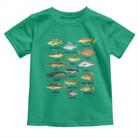 Freshwater Fish Species Toddler T Shirt Funny Fishing Types Fisherman Dad