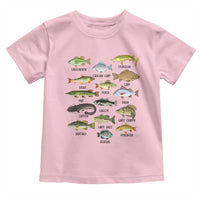 Freshwater Fish Species Toddler T Shirt Funny Fishing Types Fisherman Dad