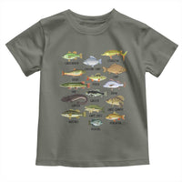 Freshwater Fish Species Toddler T Shirt Funny Fishing Types Fisherman Dad
