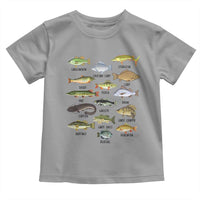 Freshwater Fish Species Toddler T Shirt Funny Fishing Types Fisherman Dad