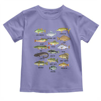 Freshwater Fish Species Toddler T Shirt Funny Fishing Types Fisherman Dad