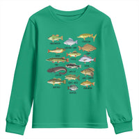 Freshwater Fish Species Youth Sweatshirt Funny Fishing Types Fisherman Dad
