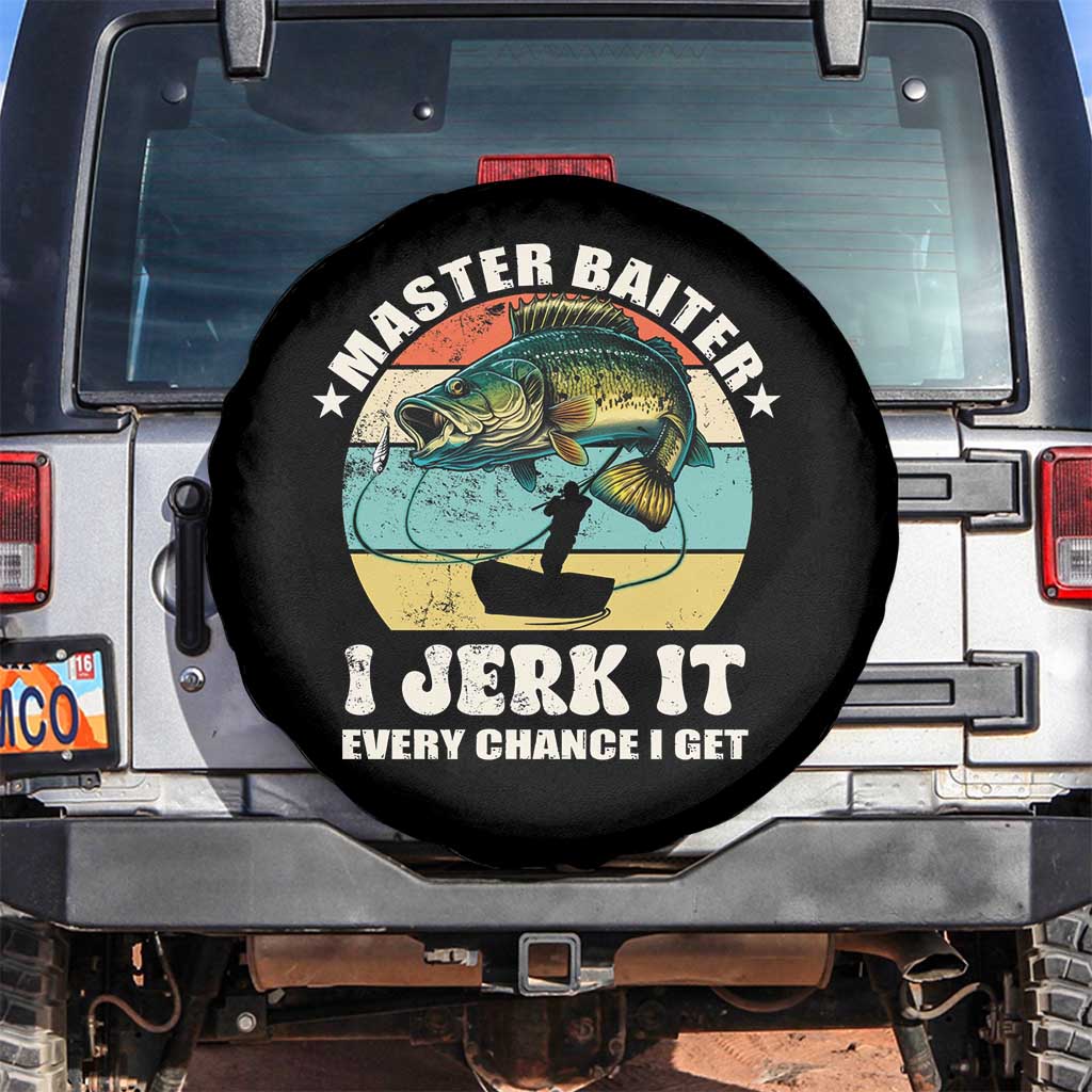 Funny Fishing Master-Baiter Spare Tire Cover Kayak Fishing Dad Grandpa Bass Fish Adult Humor