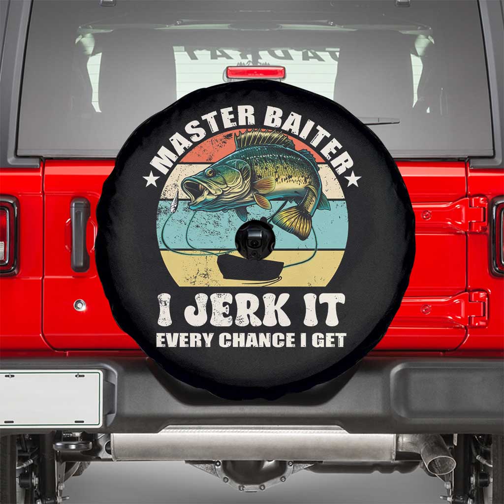 Funny Fishing Master-Baiter Spare Tire Cover Kayak Fishing Dad Grandpa Bass Fish Adult Humor