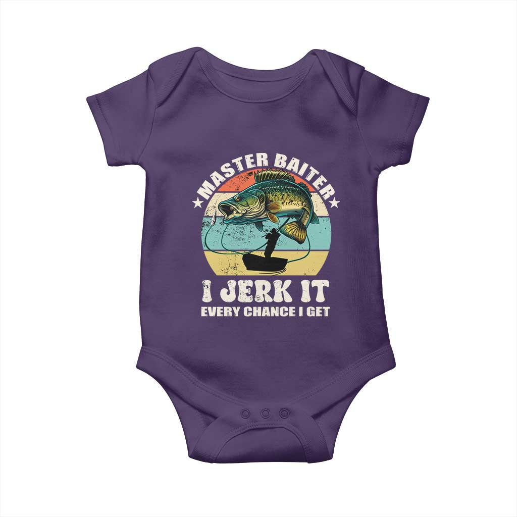 Funny Fishing Master-Baiter Baby Onesie Kayak Fishing Dad Grandpa Bass Fish Adult Humor