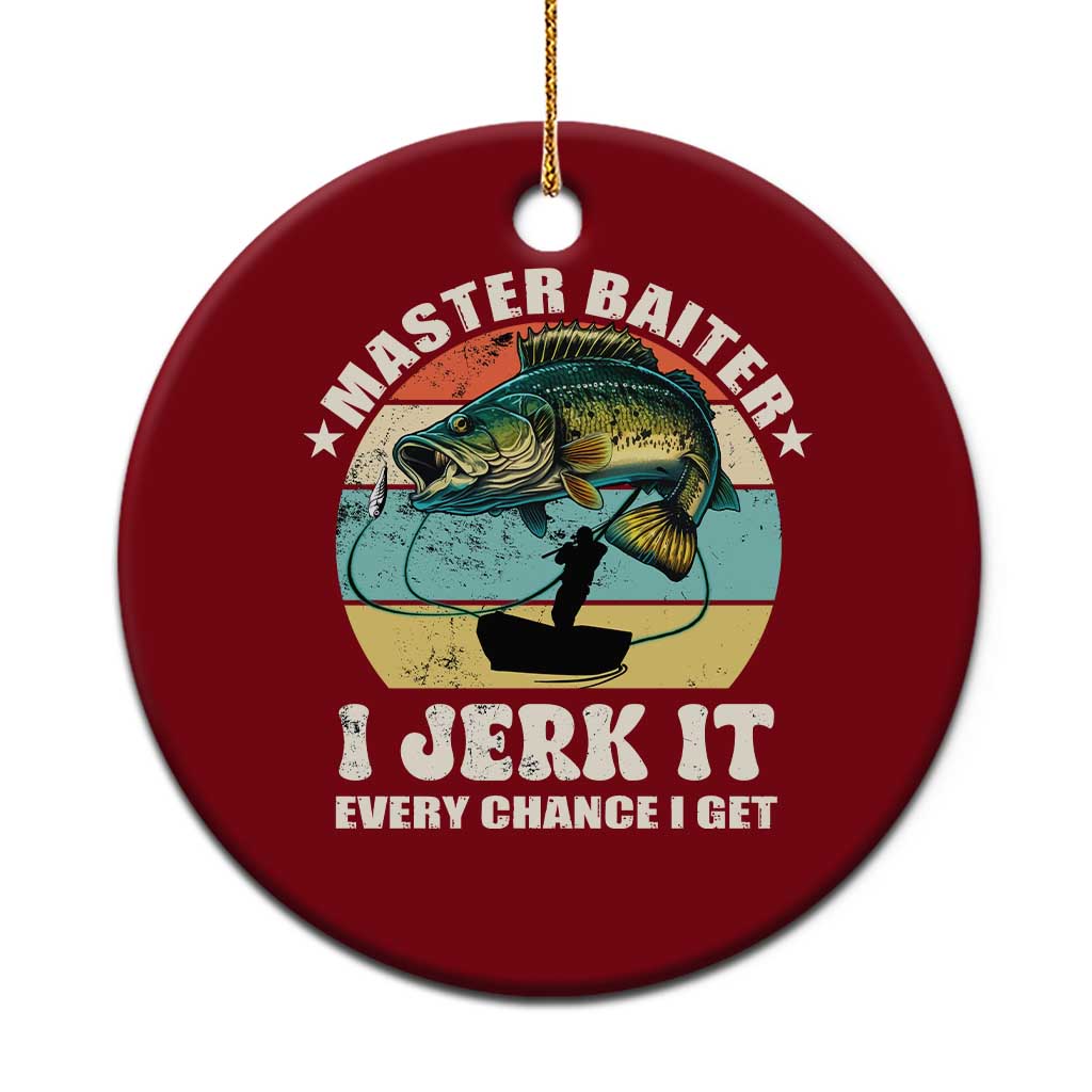 Funny Fishing Master-Baiter Ceramic Ornament Kayak Fishing Dad Grandpa Bass Fish Adult Humor - Wonder Print Shop