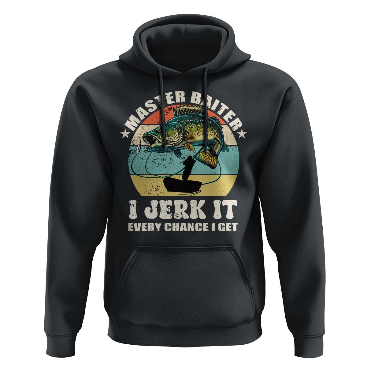 Funny Fishing Master-Baiter Hoodie Kayak Fishing Dad Grandpa Bass Fish
